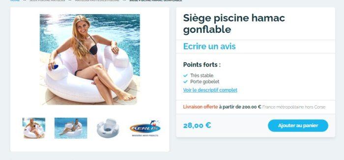 siége de piscine